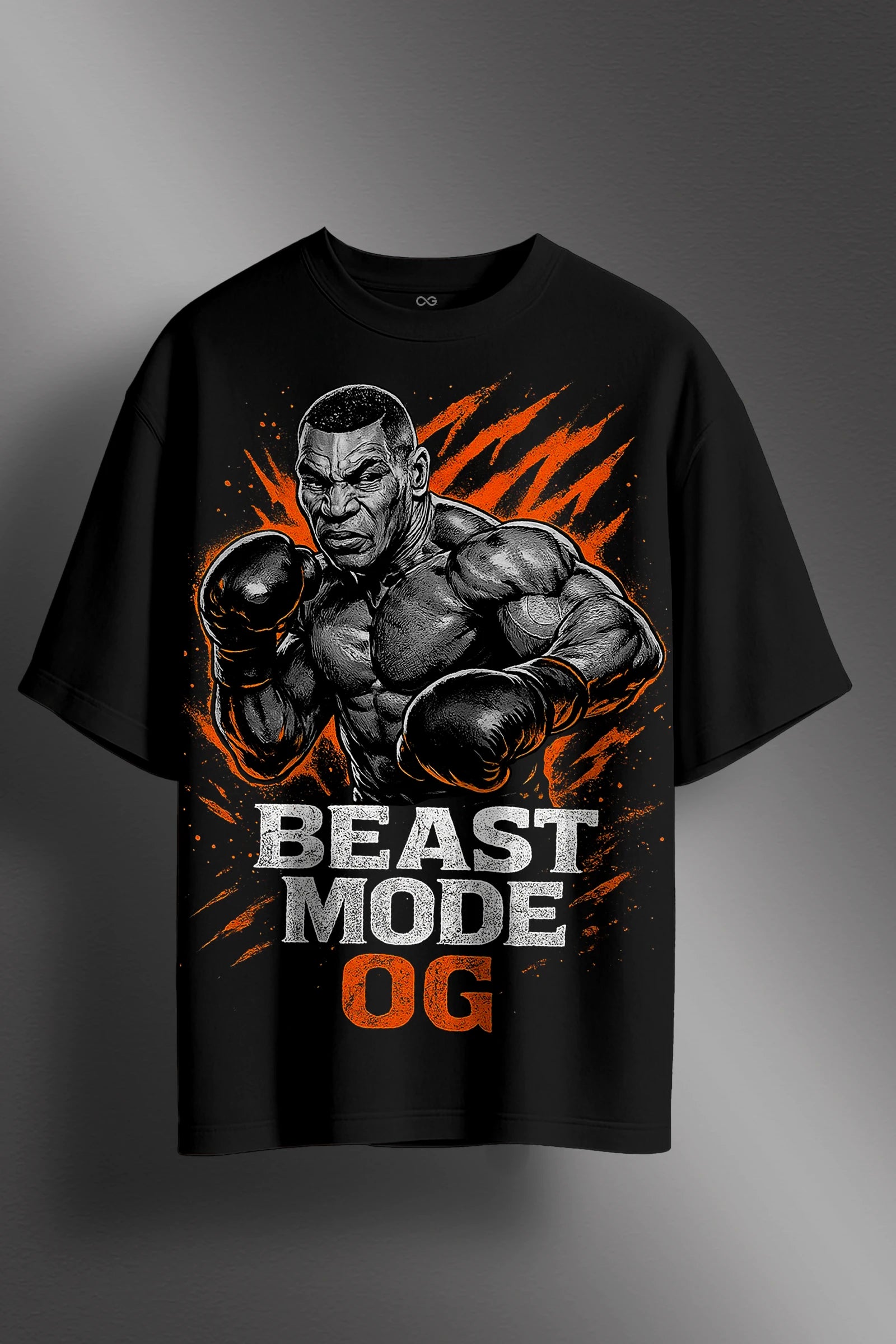 Boxer’s Oversized T-shirt (Black Orange)