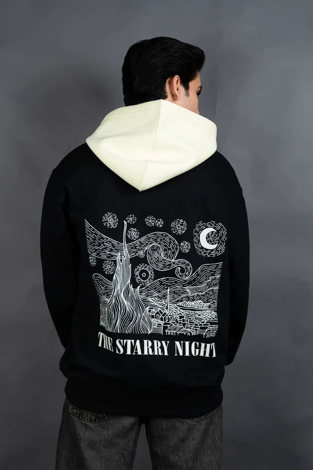 Starry Night Drip Hoodie (Black)