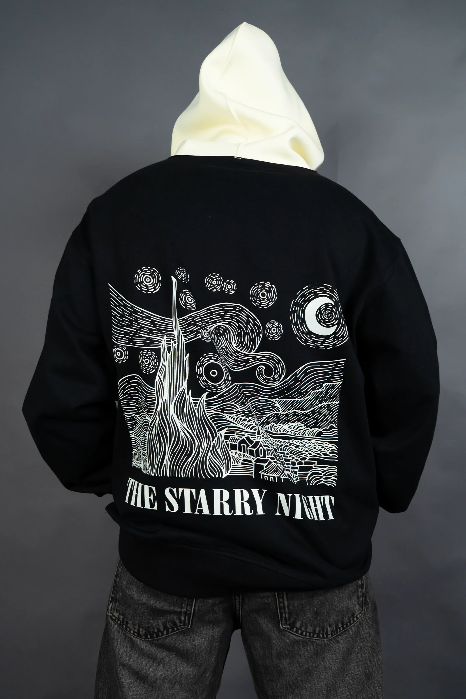 Starry Night Drip Hoodie (Black)