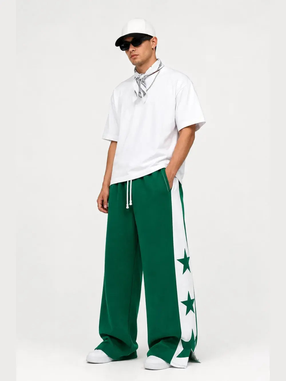 Star Stripe Wide Leg Joggers