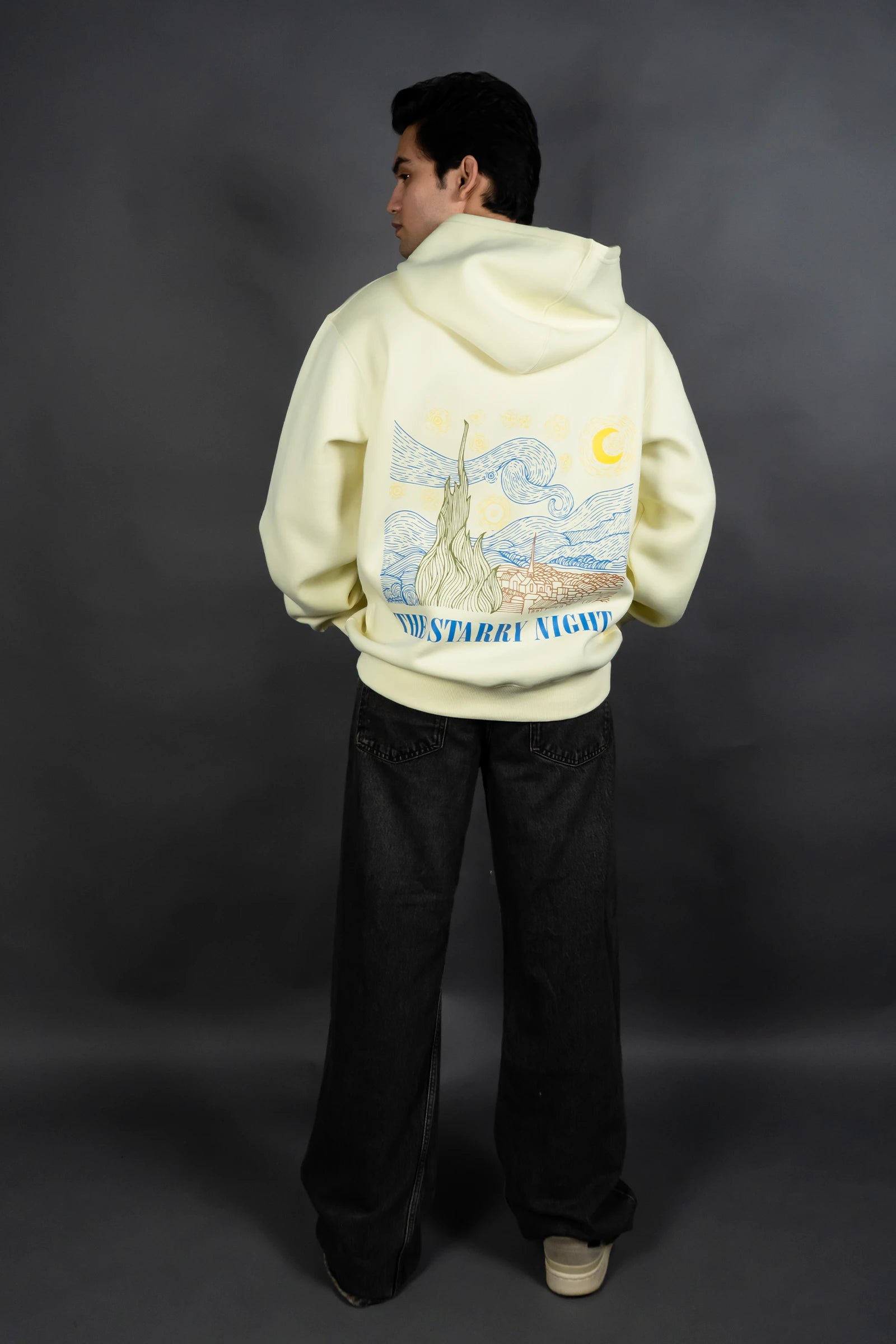 Starry Night Drip Hoodie (Lemon yellow)