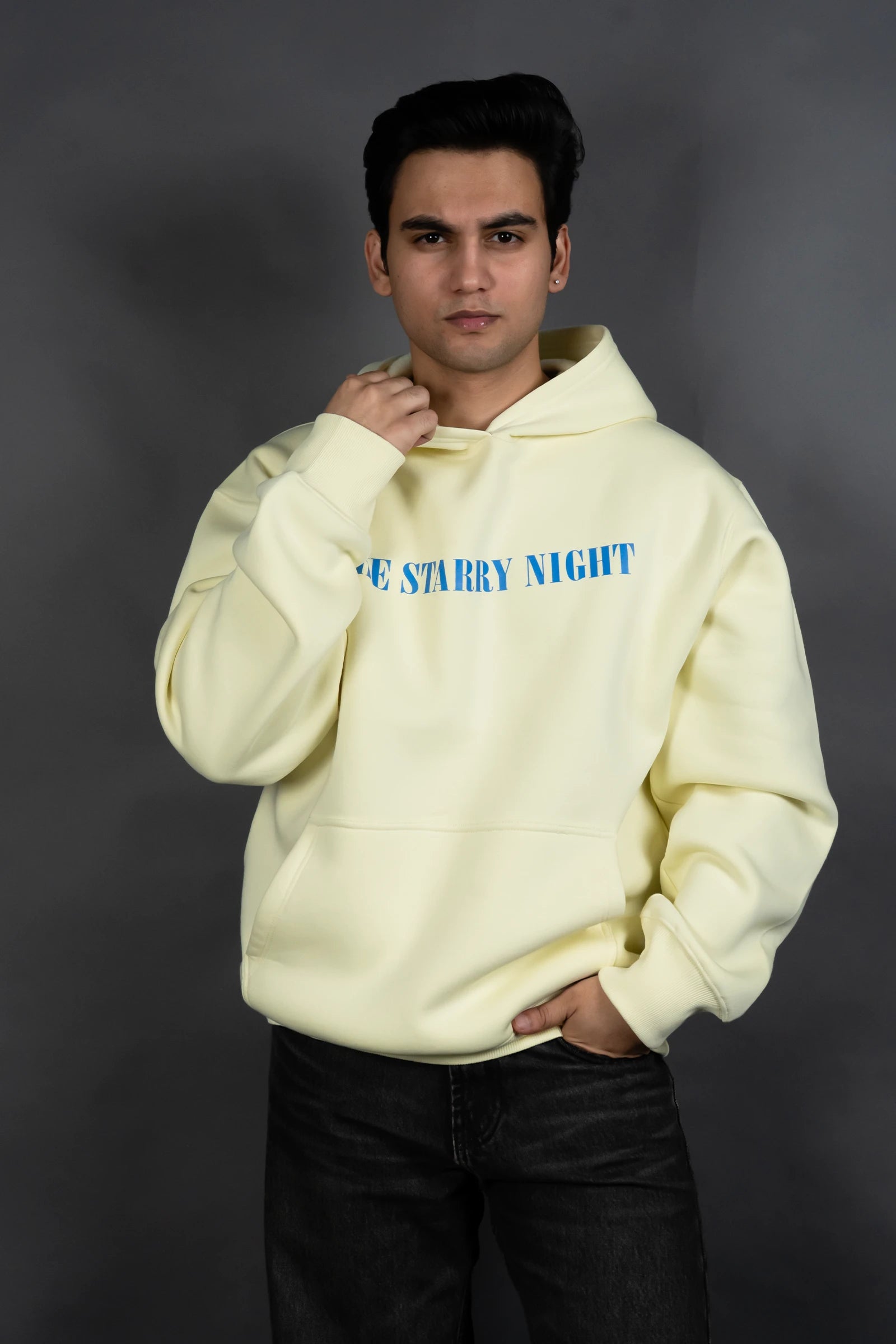 Starry Night Drip Hoodie (Lemon yellow)