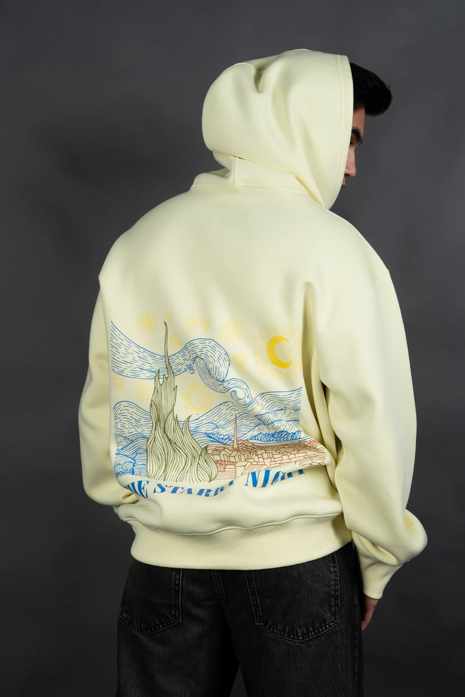 Starry Night Drip Hoodie (Lemon yellow)