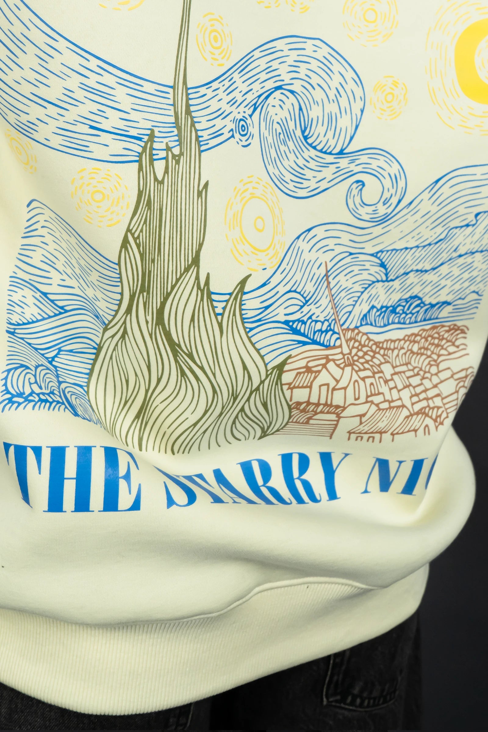 Starry Night Drip Hoodie (Lemon yellow)