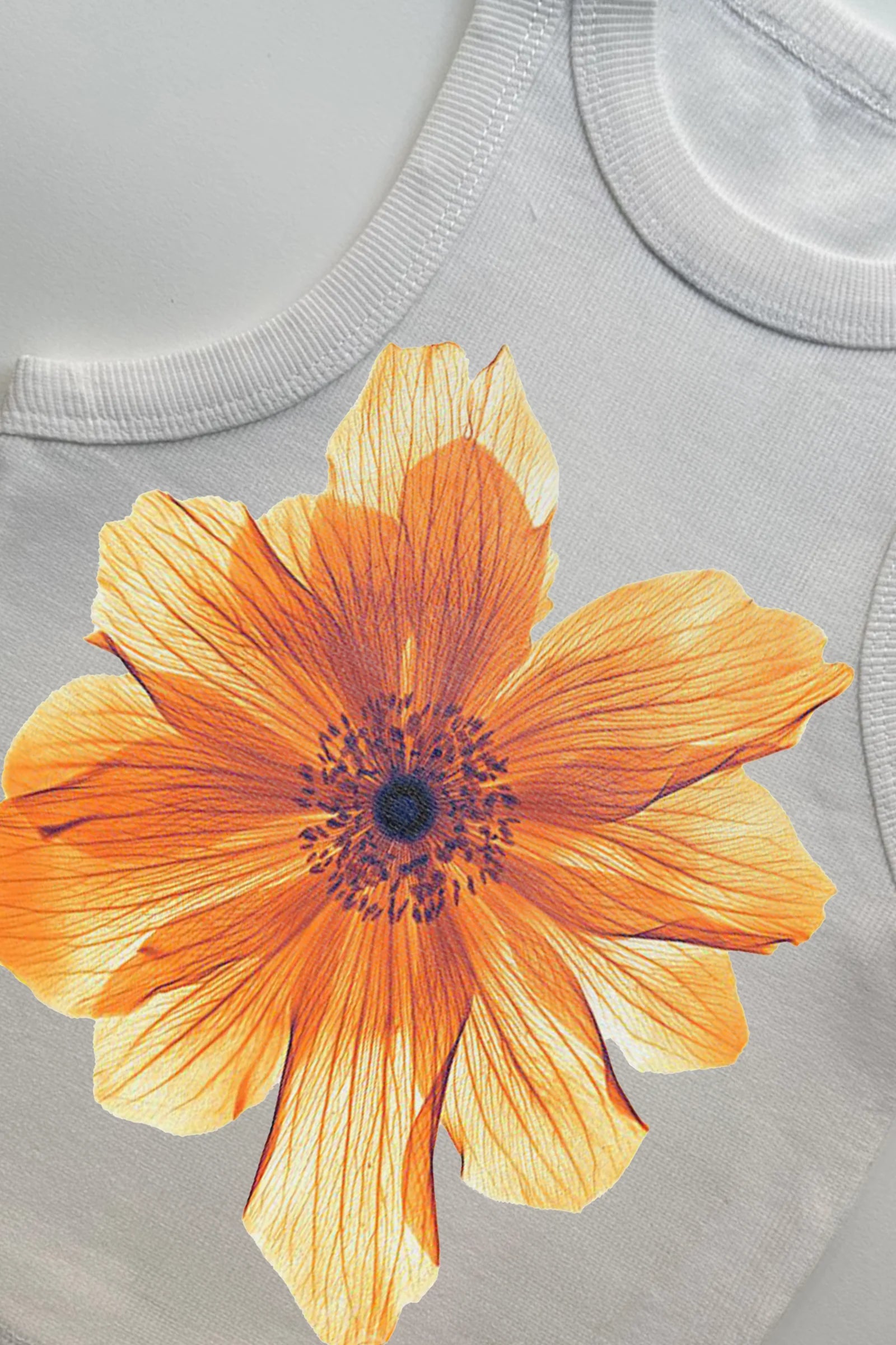 Summer Bloom Racerback Vest Tank (Off White)