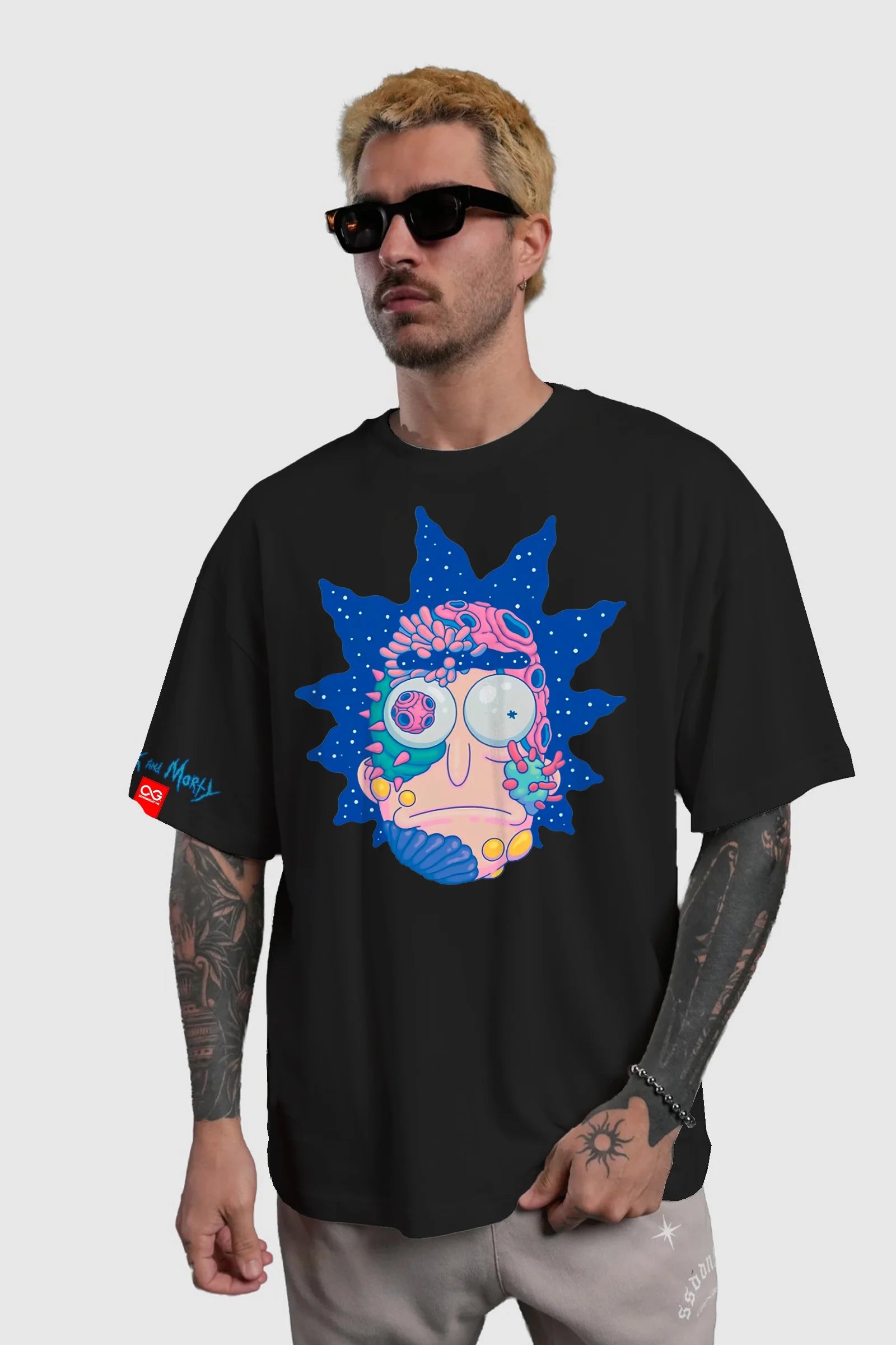 Rick and Morty Psychedelic Graphic Tee - Black