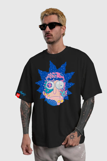 Rick and Morty Psychedelic Graphic Tee - Black
