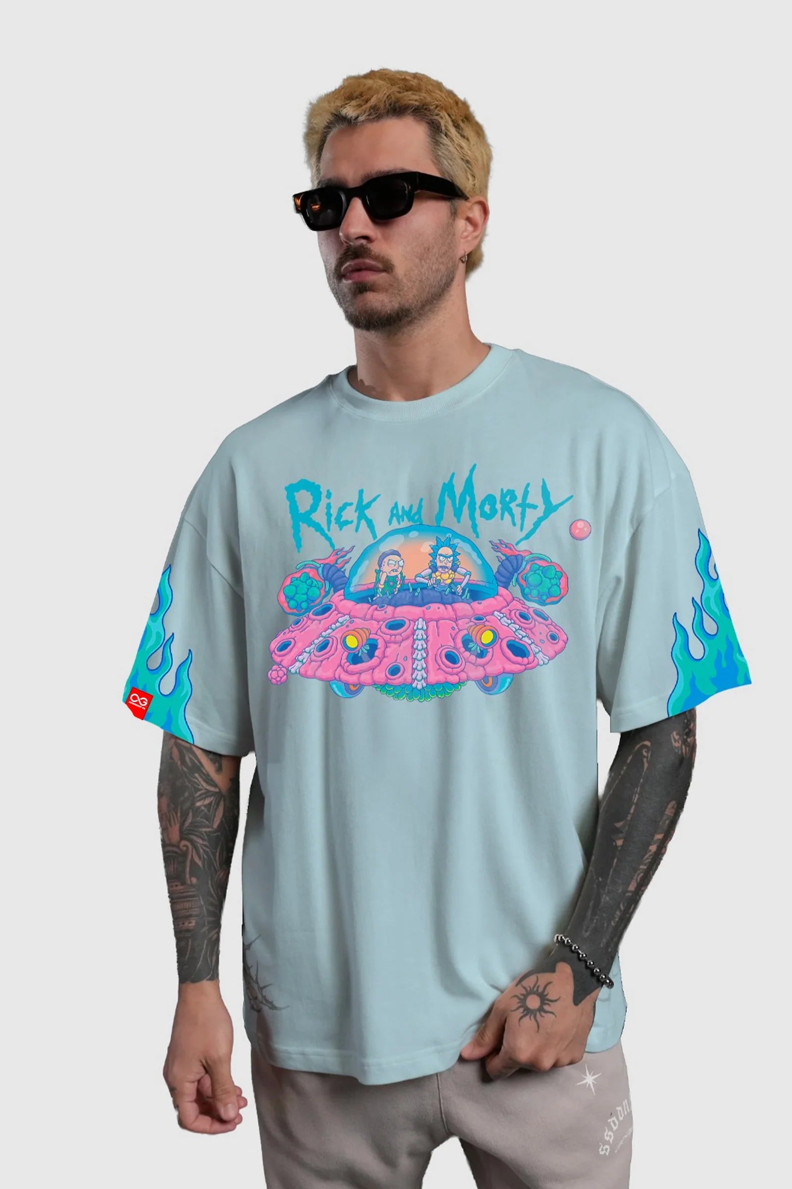 Rick and Morty UFO Graphic Tee - Sky Blue