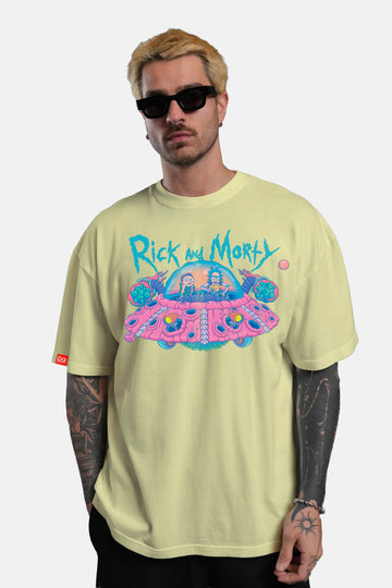 Rick and Morty UFO Graphic Tee - Sage Green