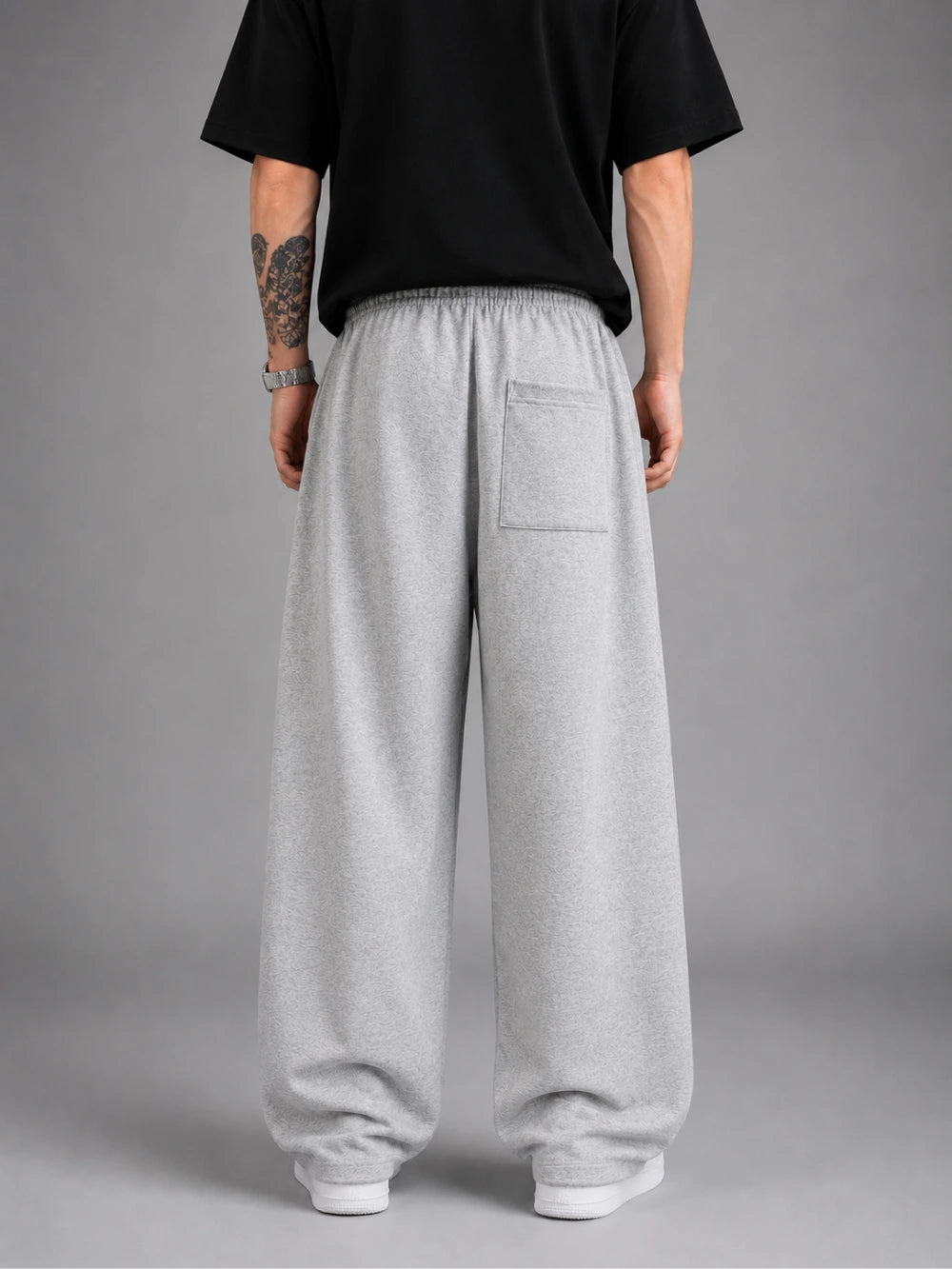 OG Wide Leg Sweatpants Black - Front View