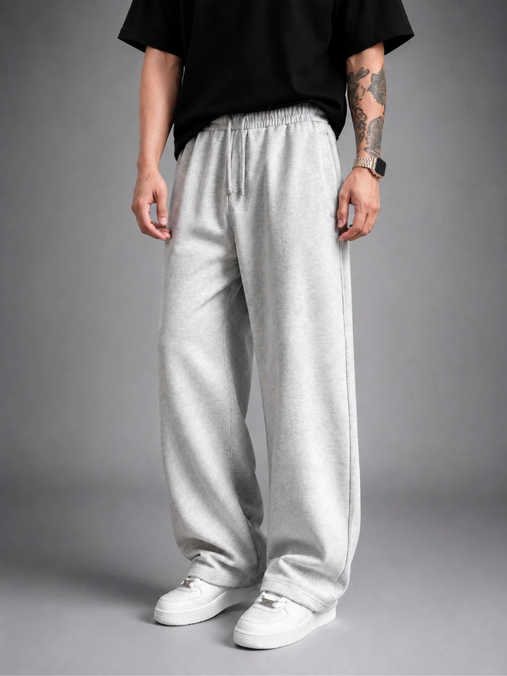 OG Wide Leg Sweatpants Melange - Side View