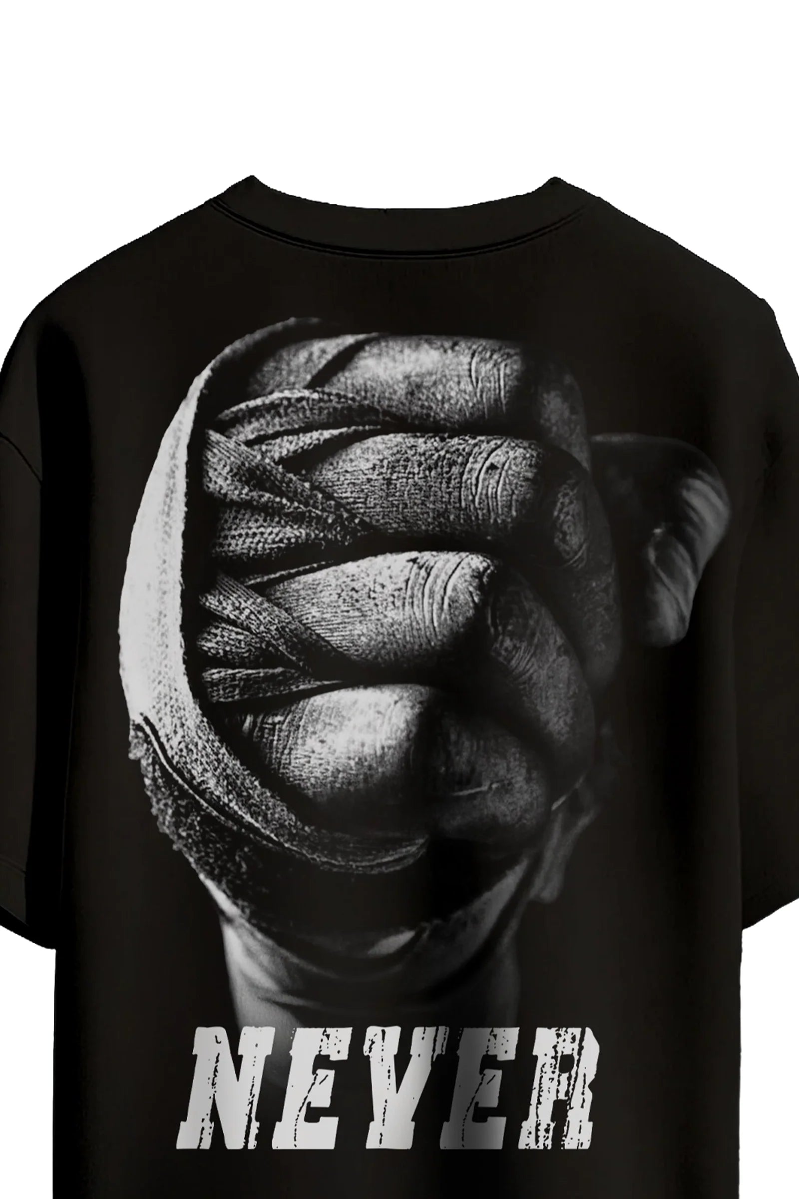 Never Give Up Graphic Tee - Black