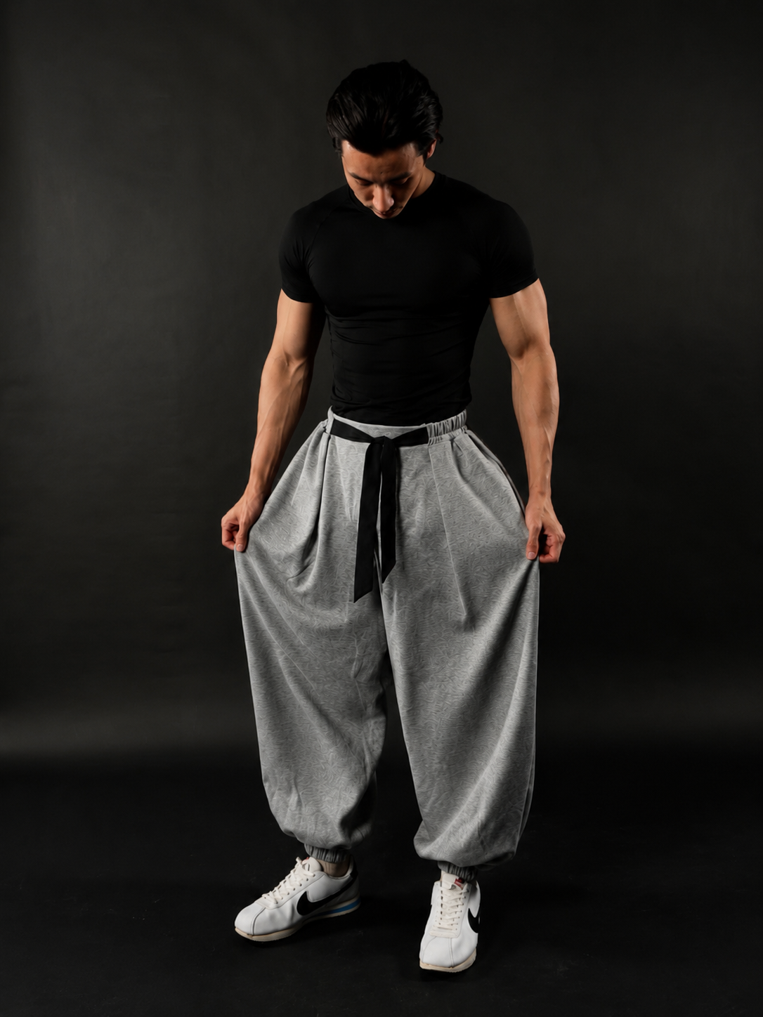 Samurai Wide Leg Joggers – Grey