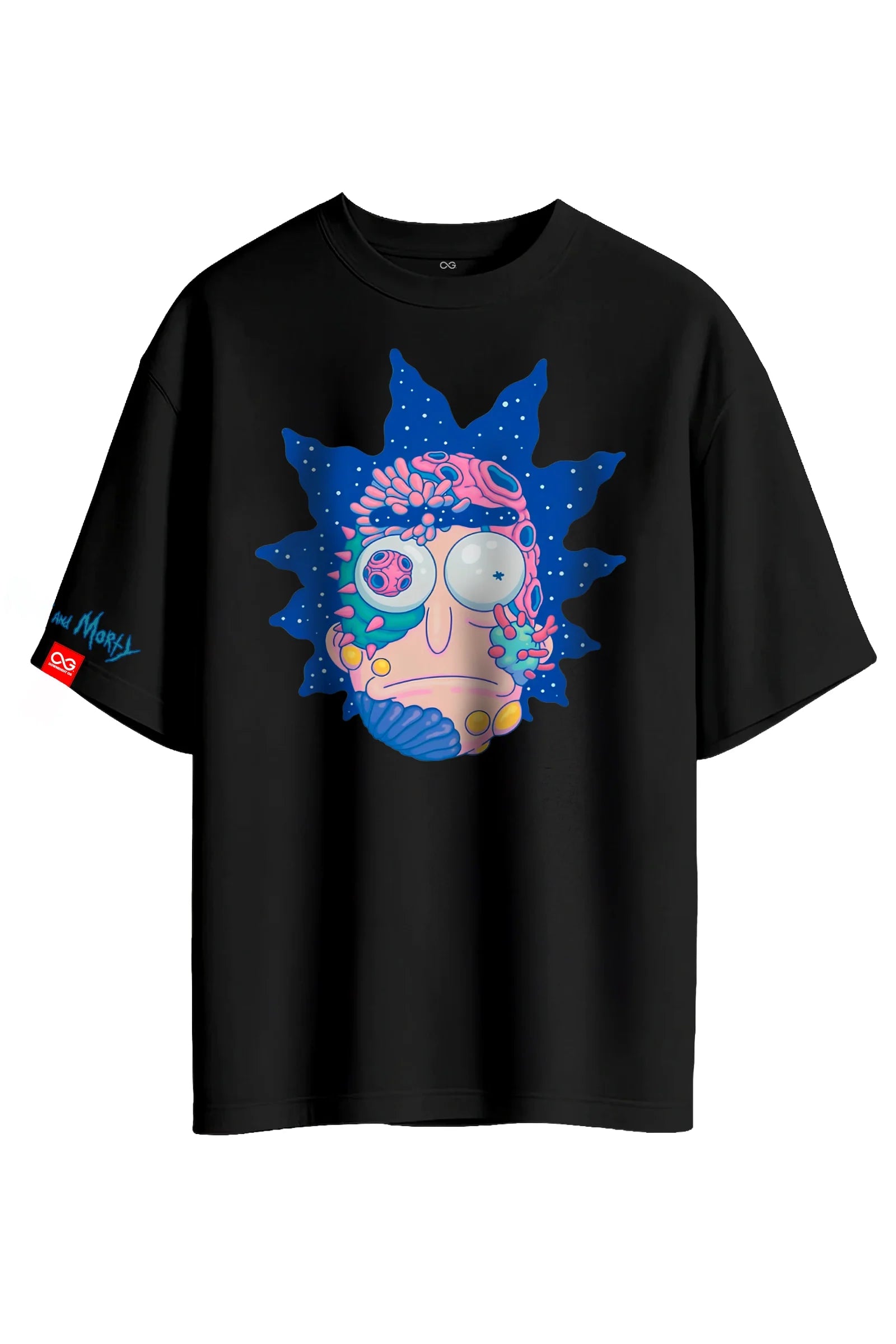 Rick and Morty Psychedelic Graphic Tee - Black