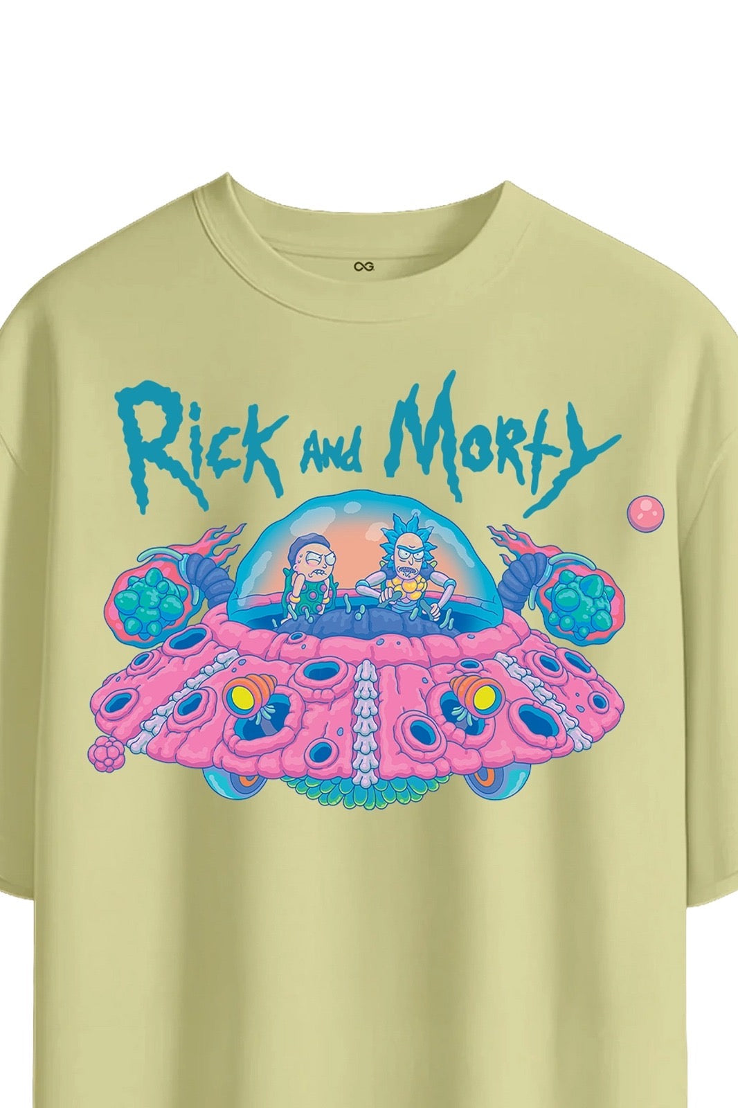 Rick and Morty UFO Graphic Tee - Sage Green