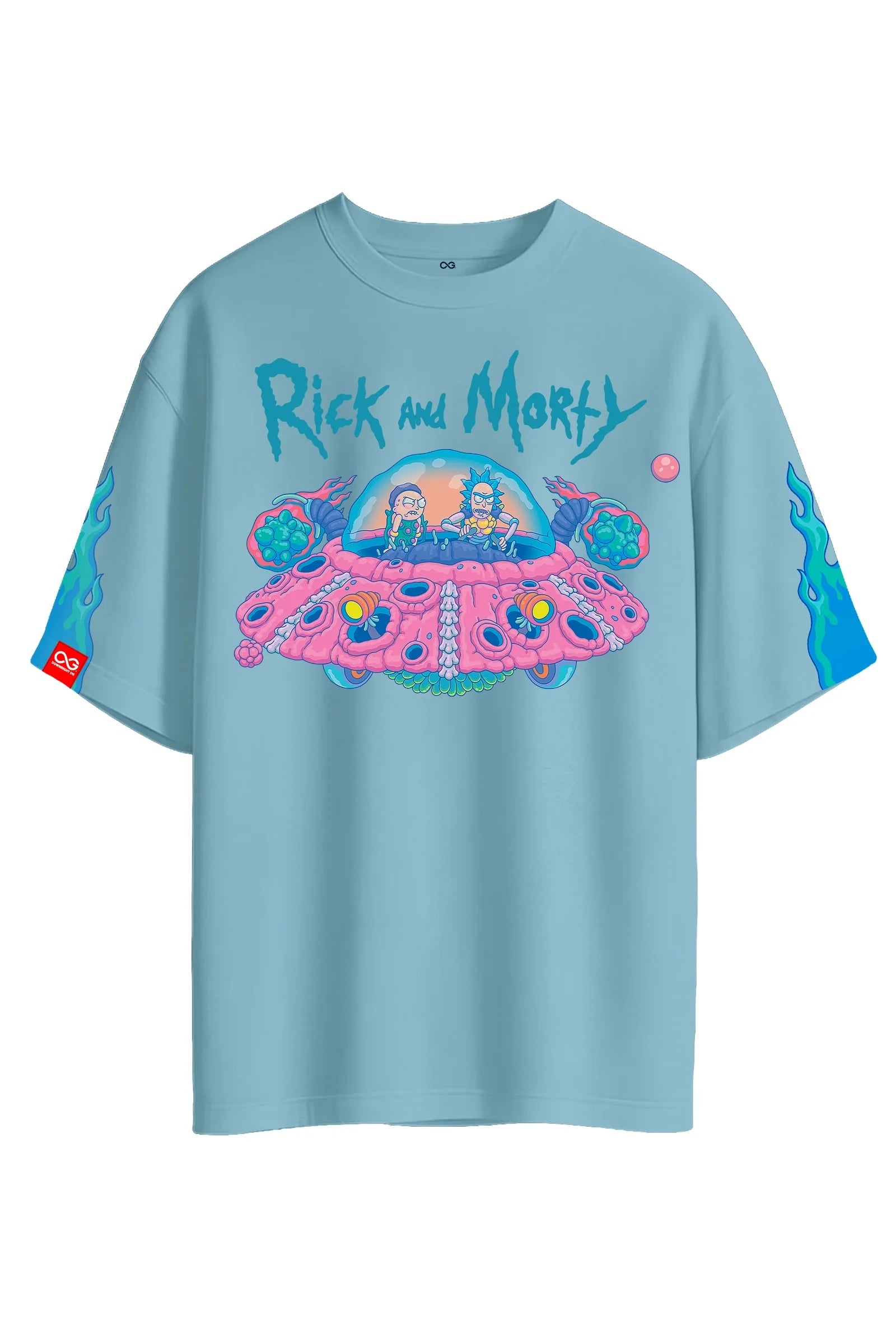 Rick and Morty UFO Graphic Tee - Sky Blue