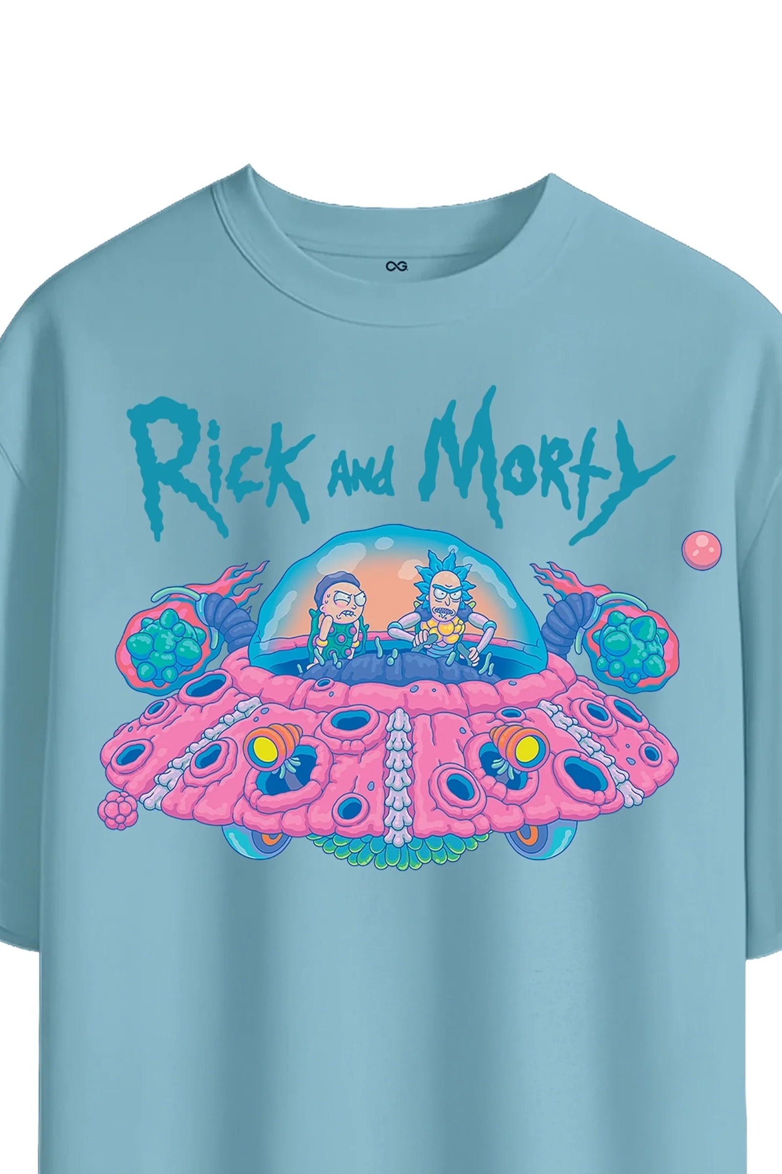 Rick and Morty UFO Graphic Tee - Sky Blue