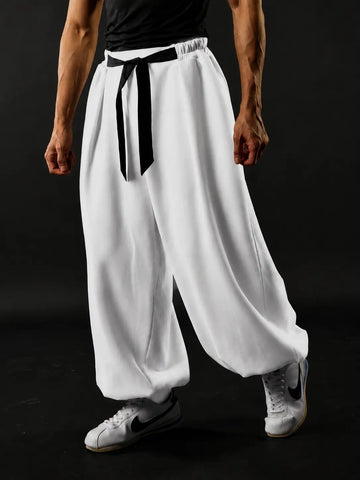 Samurai Wide Leg Joggers – White