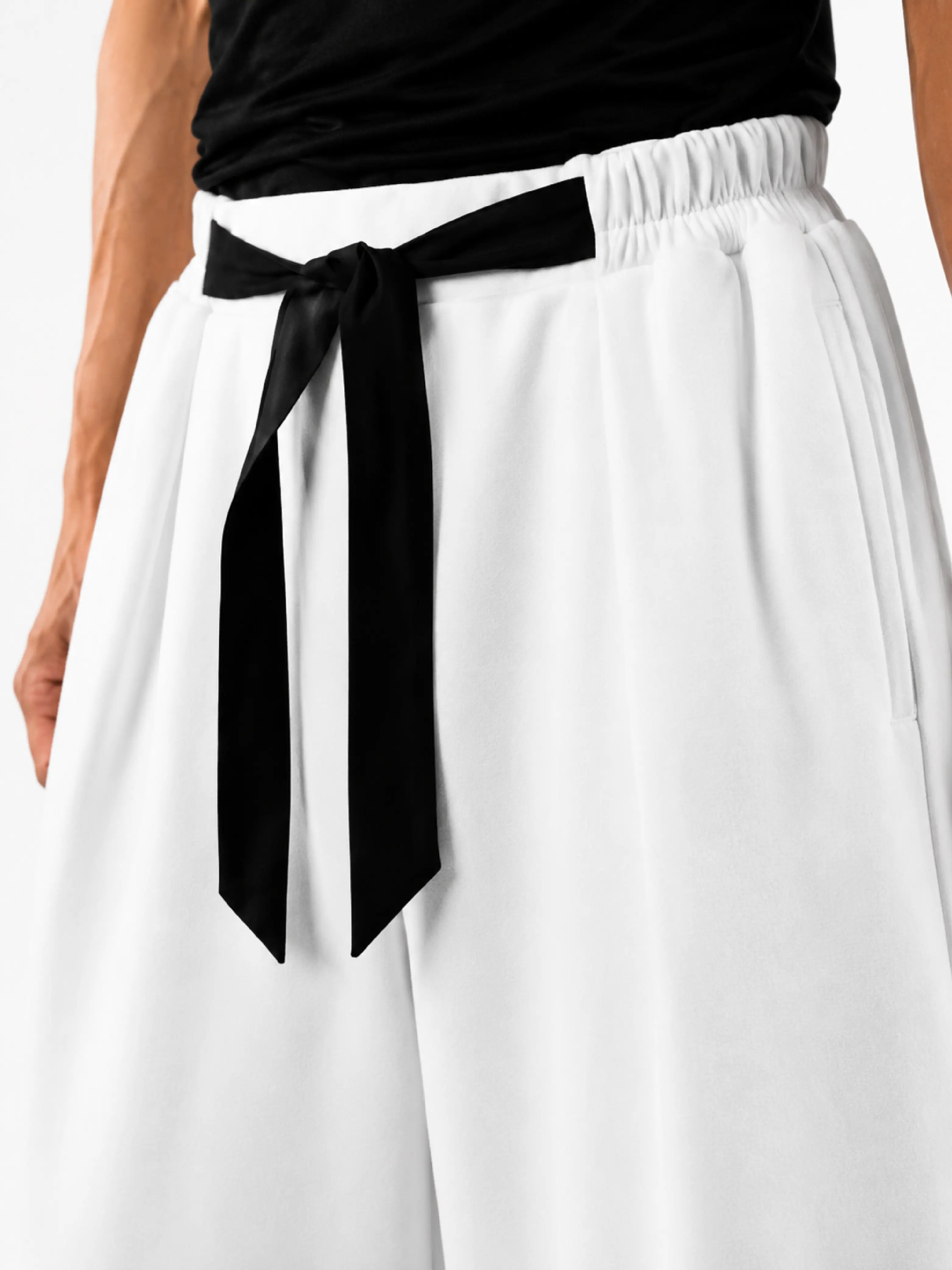 Samurai Wide Leg Joggers – White