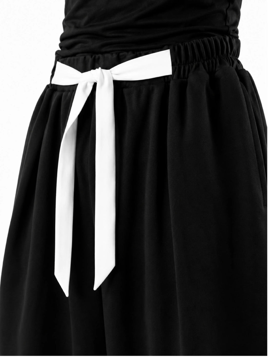 Samurai Wide Leg Joggers – Black