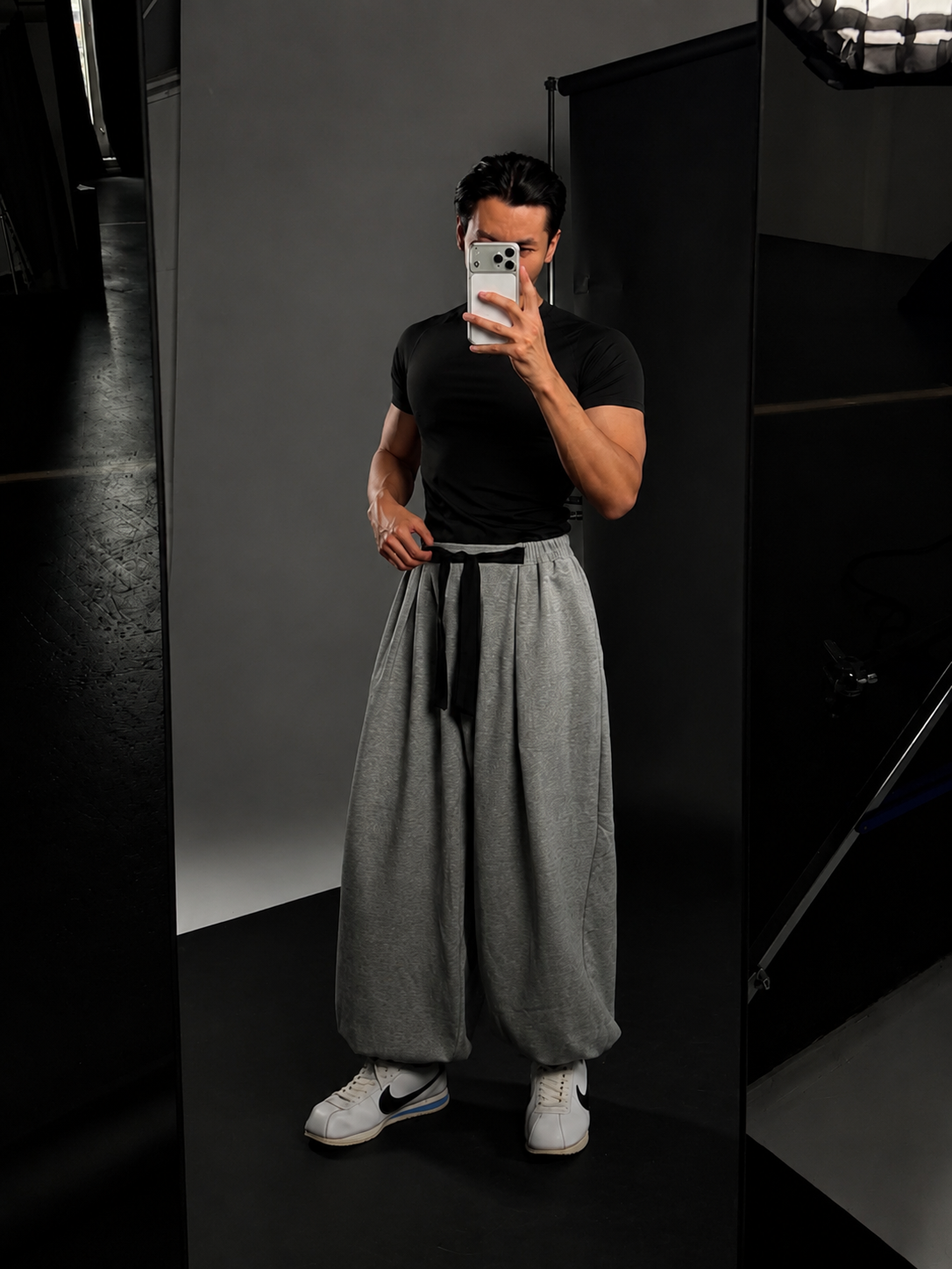 Samurai Wide Leg Joggers – Grey