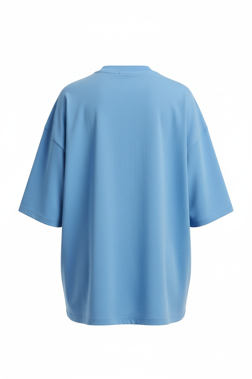 Sky blue oversized tee back view