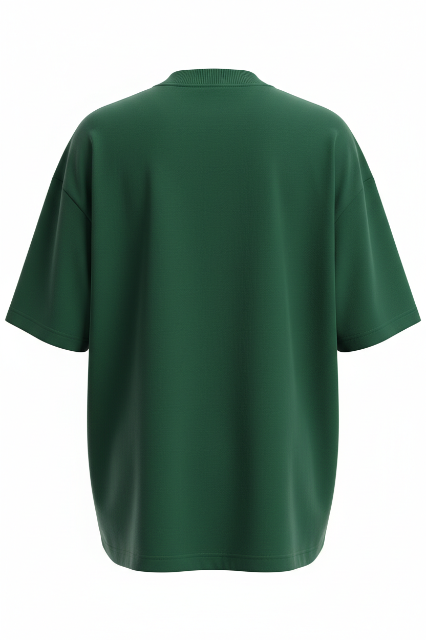 Forest green oversized tee back view