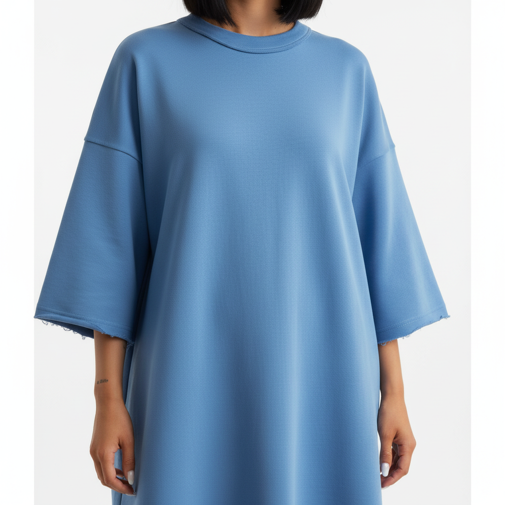 Oversized Bell Sleeve T-Shirt Dress - Sleeve detail